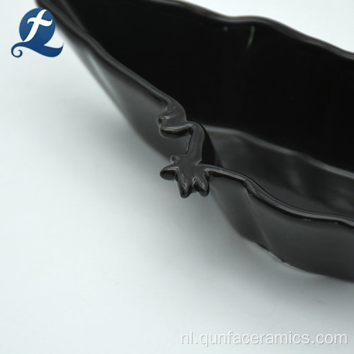 Zwarte kleur Raven vorm keramische plaat schotel